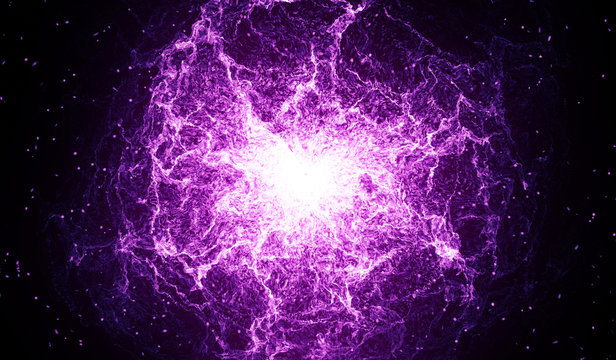 Purple Energy Field Abstract Background 3d Illustration