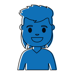 cartoon man smiling icon over white background colorful design  vector illustration