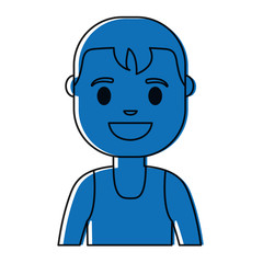 cartoon man smiling icon over white background colorful design  vector illustration