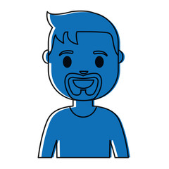 cartoon man smiling icon over white background colorful design  vector illustration