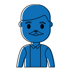 cartoon man smiling icon over white background colorful design  vector illustration