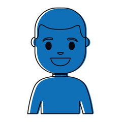 cartoon man smiling icon over white background colorful design  vector illustration