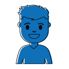 cartoon man smiling icon over white background colorful design  vector illustration