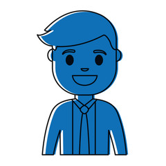 cartoon businessman icon over white background colorful design vector illustration