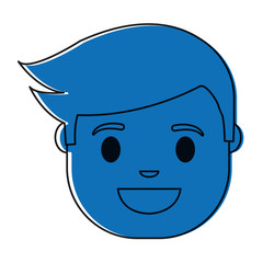 Obraz na płótnie Canvas cartoon man face icon over white background colorful design vector illustration