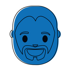 cartoon man with beard icon over white background vector illustration