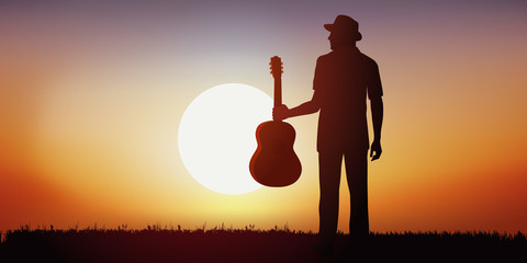 Naklejka premium musicien - musique - guitare - guitariste - guitare classique