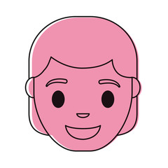 cartoon woman smiling icon over white background colorful design vector illustration