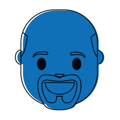 cartoon man with beard icon over white background vector illustration