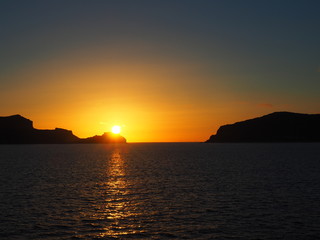 Fototapeta na wymiar Zachód słońca na Porto Santo, Portugalia