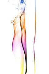 Abstract colorful smoke on white background, smoke background,colorful ink background,Yellow, Violet, Orange, Blue,beautiful color smoke