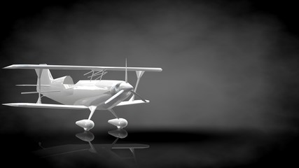 3d rendering of a reflective plane on a dark black background