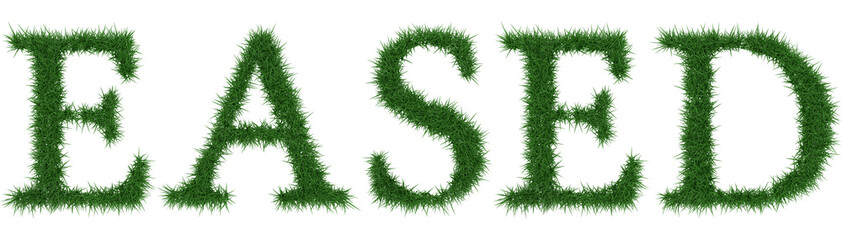 Eased - 3D rendering fresh Grass letters isolated on whhite background.