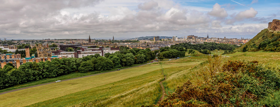 Edinburgh City Centre Panorama From Holyrood Park