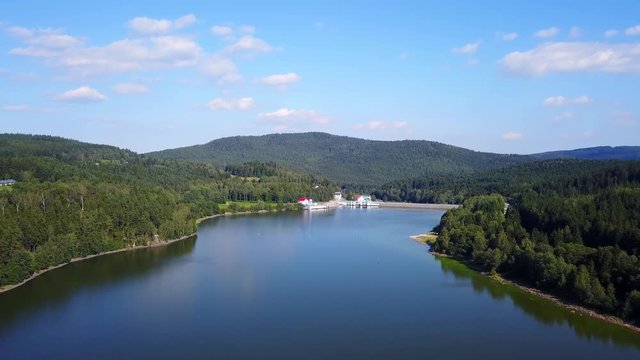 Aerial view of lake Lipno, South bohemia, Czech Republic.