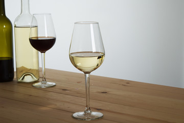 Glasses of wine, white background
