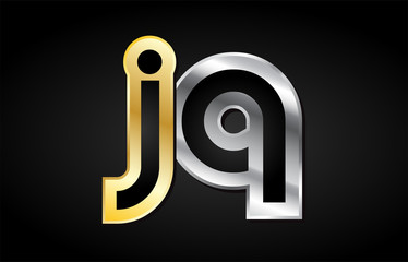 gold silver letter joint logo icon alphabet design