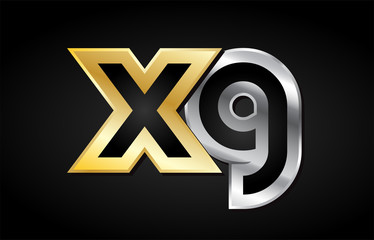 gold silver letter joint logo icon alphabet design