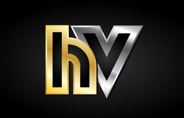 gold silver letter joint logo icon alphabet design
