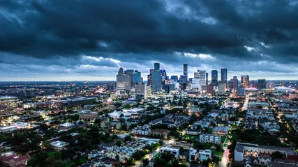 Wall murals Storm Aerial Photo of Houston Weather before Harvey Storm