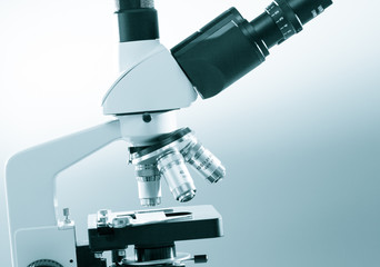 Subject table microscope and interchangeable lenses. Microscope is the main research tool in many scientific laboratories