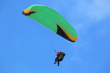 Paraglider flying