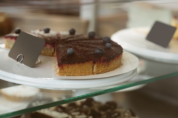 Pastries in plate at cafe