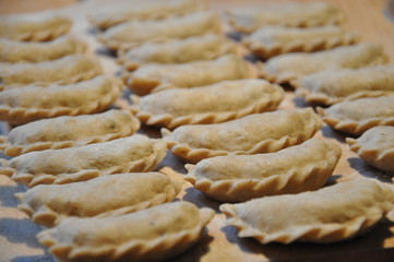 Traditional Polish pierogi made of whole grain flour
