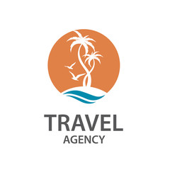 icon with palm trees silhouette on island