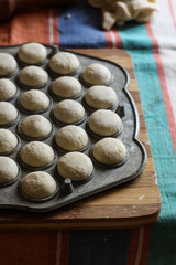 Process of cooking ravioli with meat