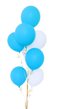 Blue And White Balloons Isolated