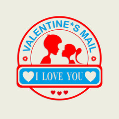 Print, cupid s mail, with a boy and a girl