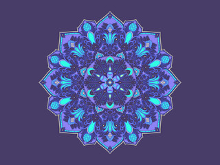 Round Oriental pattern. Flower Ornamental Mandala. Vecor Mandala