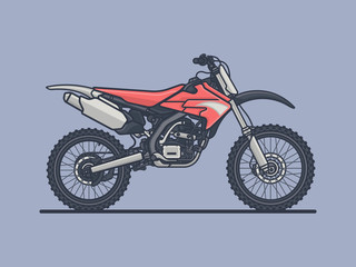 Motocross Bike. Sport Bike Flat Vector Illustration