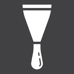 Putty knife glyph icon, build and repair, spatula sign vector graphics, a solid pattern on a black background, eps 10.