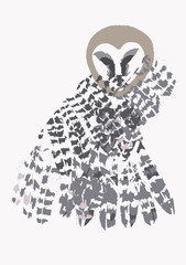 Owl. Hand drawn vector illustration.