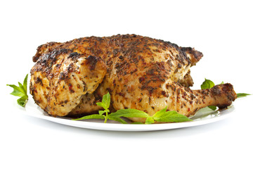 Roasted whole chicken