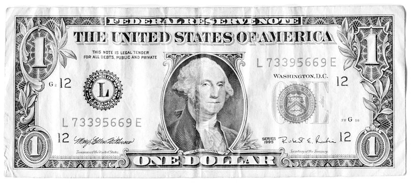 George Washington  on one USA dollar bill obverse
