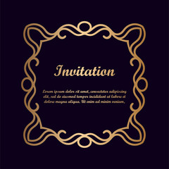 Vector decorative element for design. Frame template with place for text. Fine floral border. Lace decor. Elegant art for birthday and greeting card, wedding invitation.