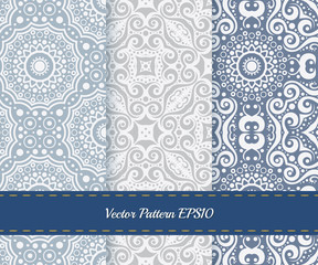 Seamless pattern in Oriental style. Ornament of many elements. Pastel colors.