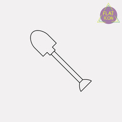 shovel line icon