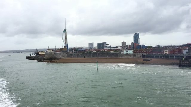 Looking out to Portsmouth, UK on a ferry over to France