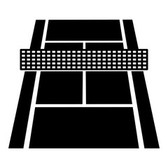 Tennis court icon, simple black style