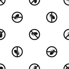 No flea sign pattern seamless black