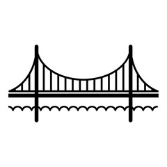 Golden gate bridge icon, simple black style
