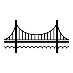 Golden gate bridge icon, simple black style