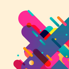 Rounded abstract colorful shapes. Vector background