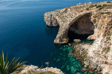 Blue grotto cave in Malta