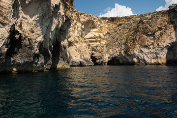 Fototapeta na wymiar Blue grotto seen from a boat trip. Malta