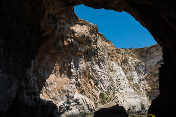Sea caves. Blue grotto, Malta